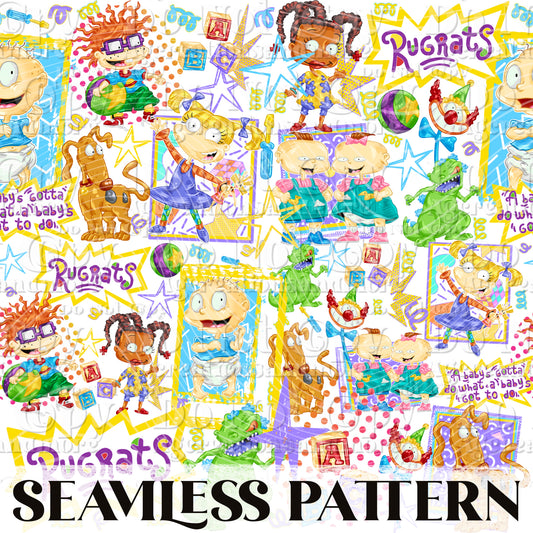 90a Baby's Seamless Pattern PNG