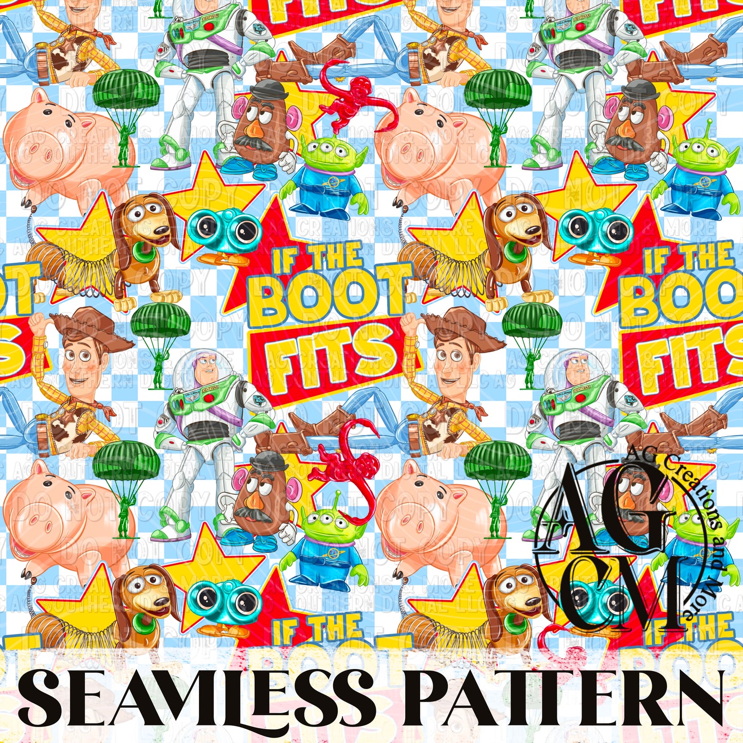 If The Boot Fits Seamless Pattern PNG