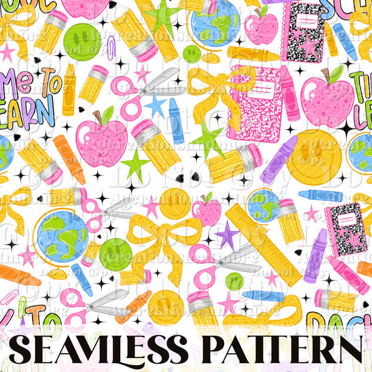 Back to School Seamless Pattern PNG