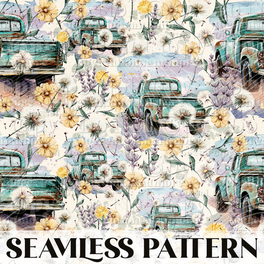 Dandelion Seamless Pattern PNG