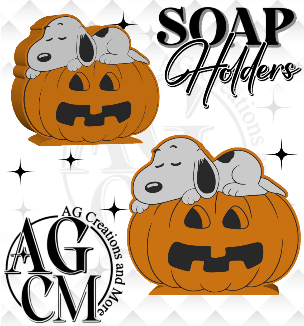 Pumpkin Pup 3D Soap Holders STL / 3MF Files