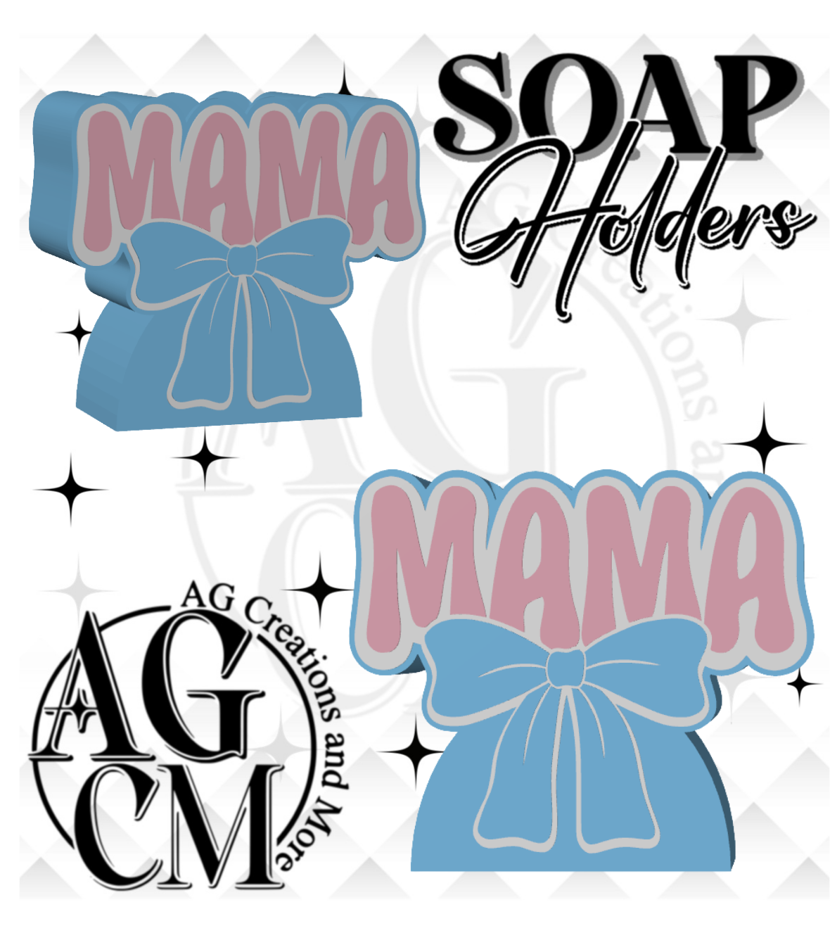 Mama Bow 3D Soap Holders STL / 3MF Files