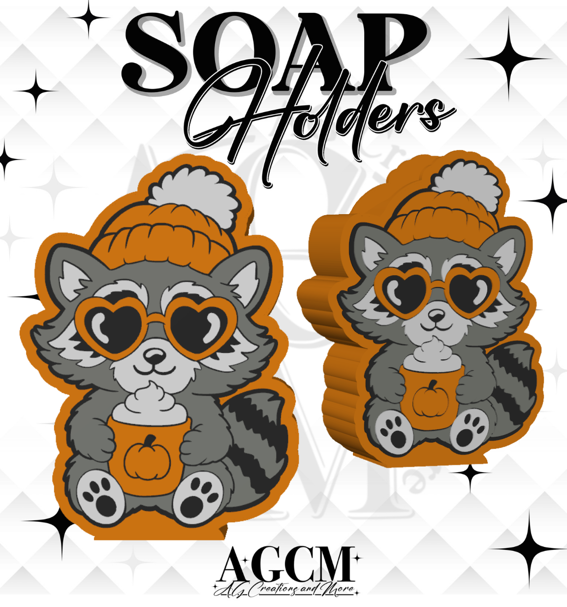 Fall Racoon 3D Soap Holders (wholesale)