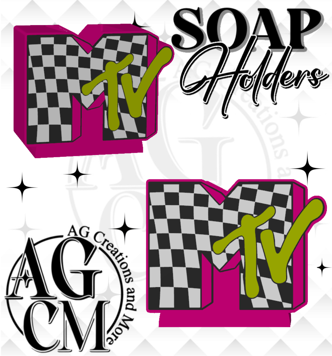M tv 3D Soap Holders (wholesale)