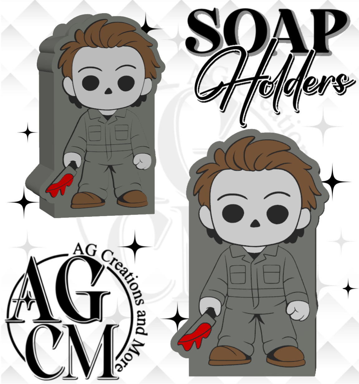 White Mask Guy 3D Soap Holders STL / 3MF Files