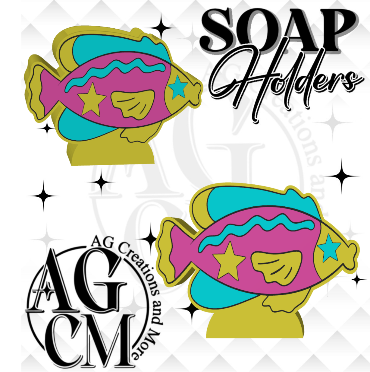 Fish 3D Soap Holders STL / 3MF Files
