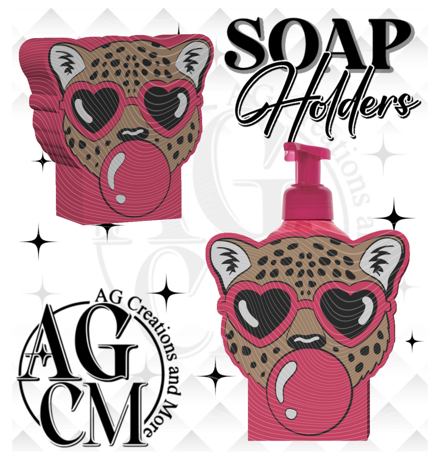 Cheetah Bubblegum 3D Soap Holders STL / 3MF Files