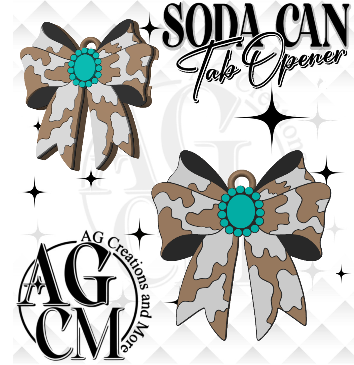 Cowhide Concho print Tab Opener STL 3MF File