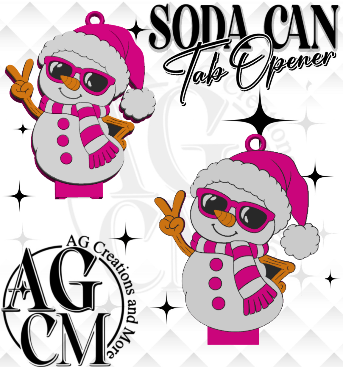Snowman Tab Opener STL 3MF File