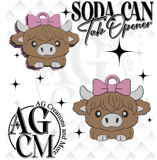 Highland Cow Soda Tab Opener STL 3MF File