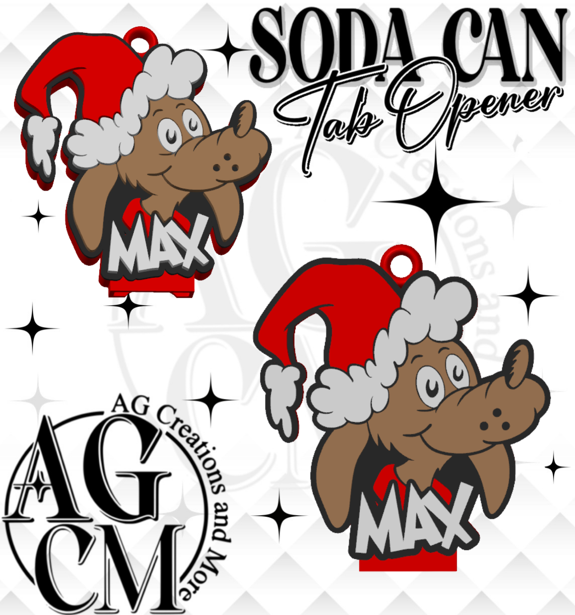 G-Xmas dog Tab Opener STL 3MF File