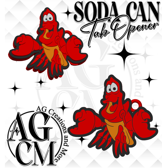 Red Crab Soda Tab Opener STL 3MF File