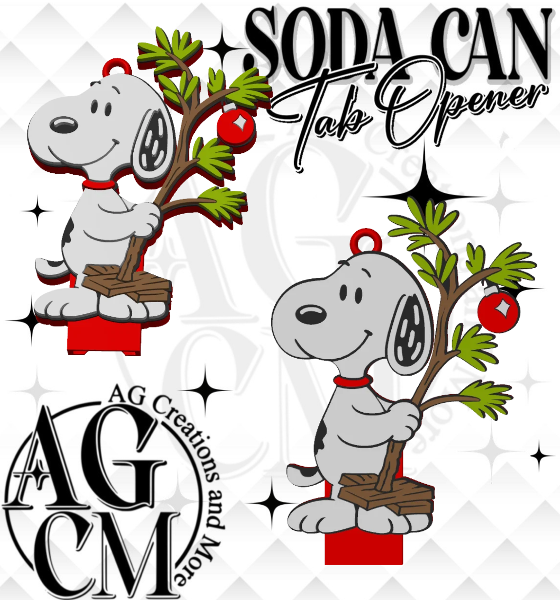 CB Christmas Pup Tab Opener STL 3MF File