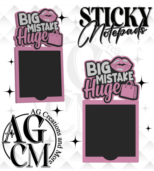 Big Mistake Huge 3D Sticky Notepad STL 3MF files