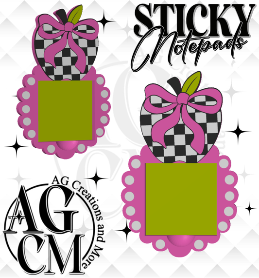 Checker Apple 3D Sticky Notepad STL 3MF files