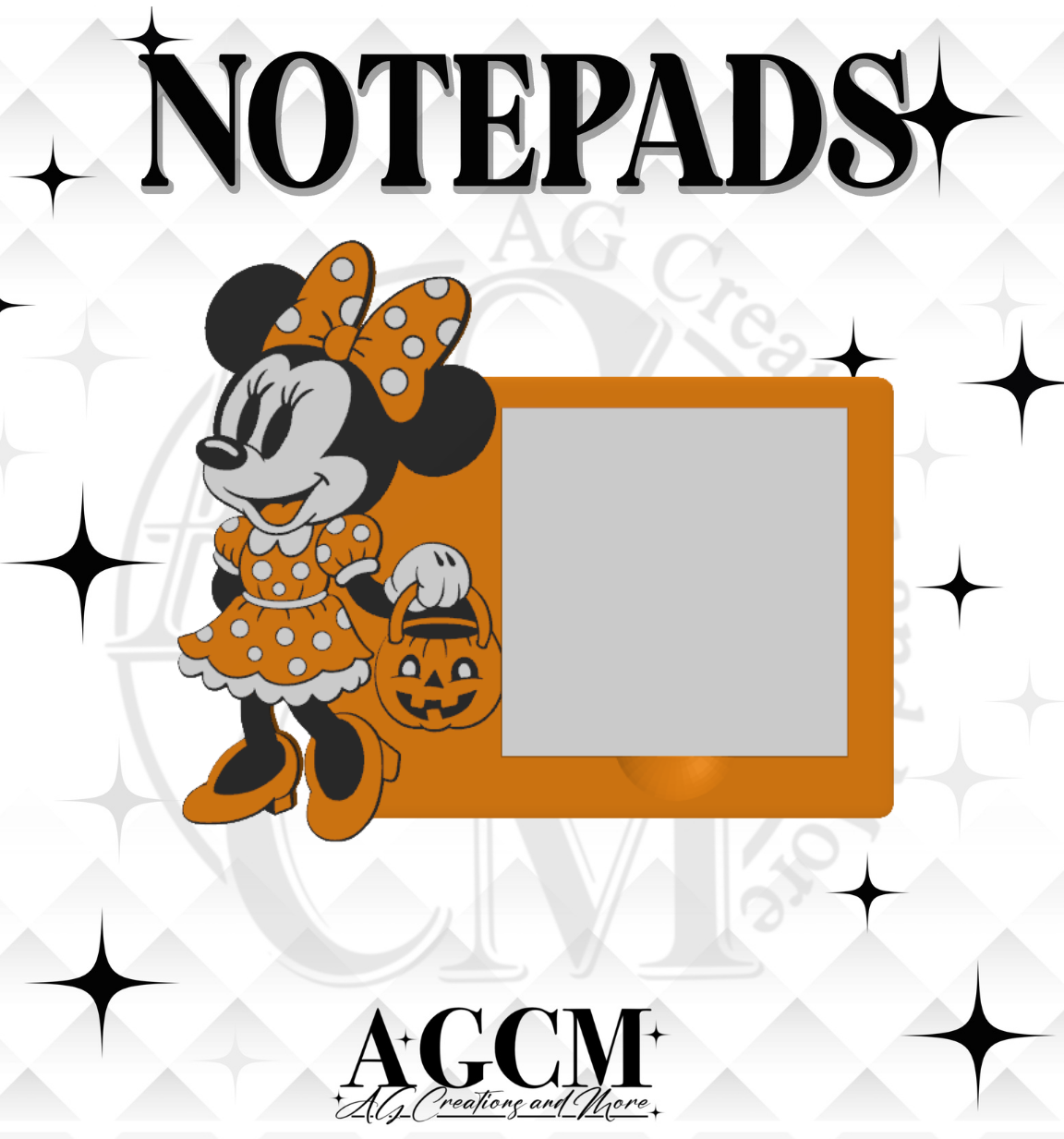 Vintage Girl Mouse Pumpkin 3D Sticky Notepad (wholesale)