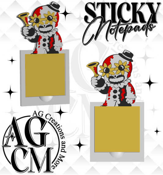 Terrifying Clown 3D Sticky Notepad STL 3MF files