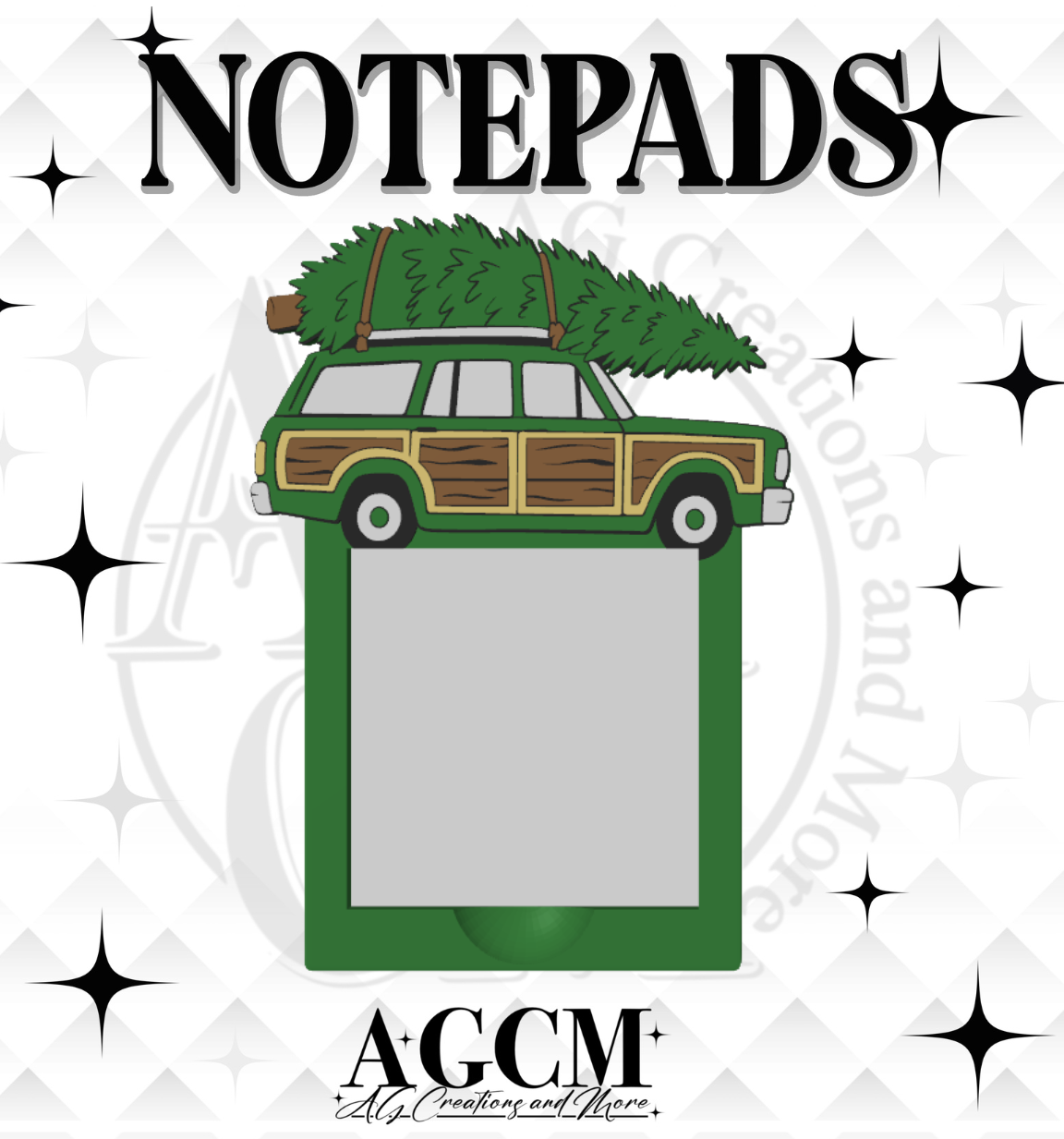 Christmas Station Wagon 3D Sticky Notepad (wholesale)