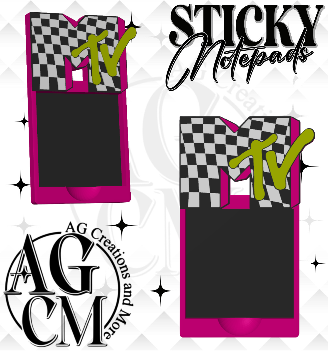 M tv 3D Sticky Notepad STL 3MF files