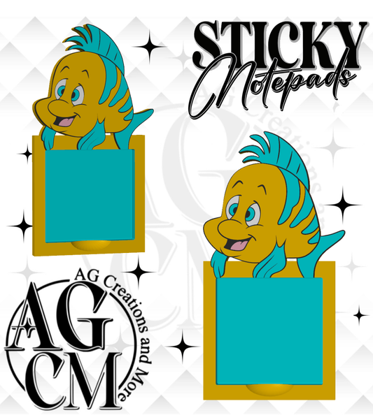 Yellow Fish 3D Sticky Notepad STL 3MF files