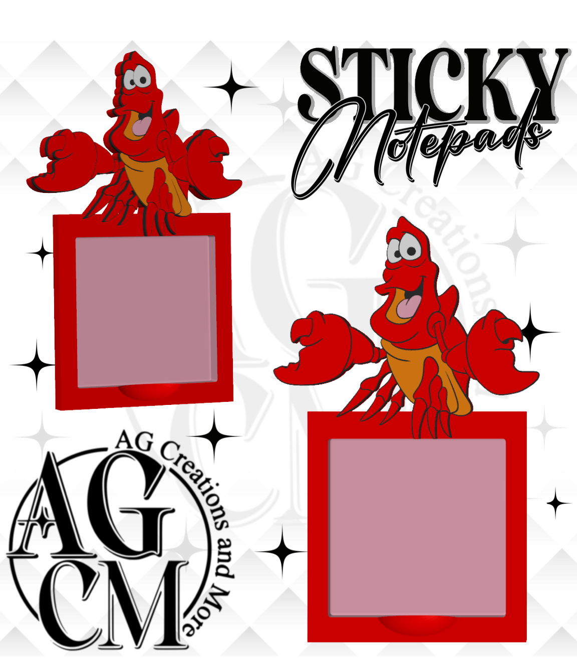 Red Crab 3D Sticky Notepad STL 3MF files