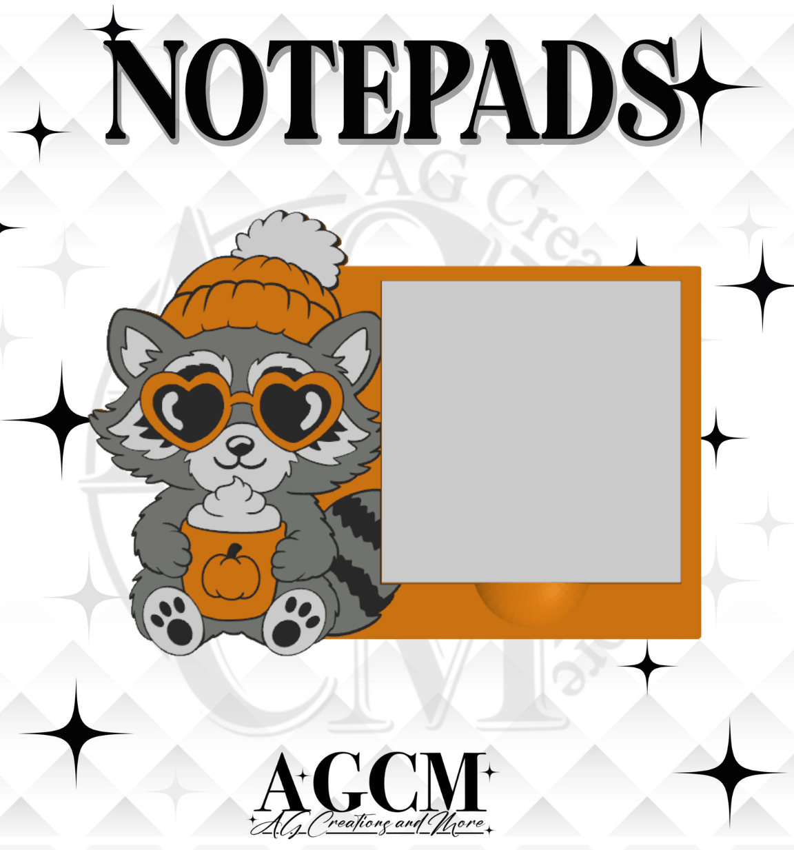 Fall Racoon 3D Sticky Notepad STL 3MF files