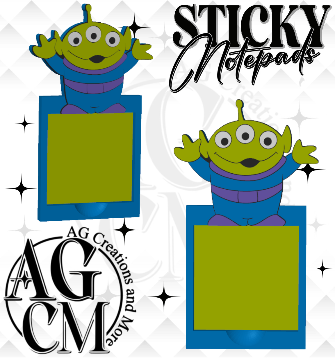 Green Alien 3D Sticky Notepad (wholesale)