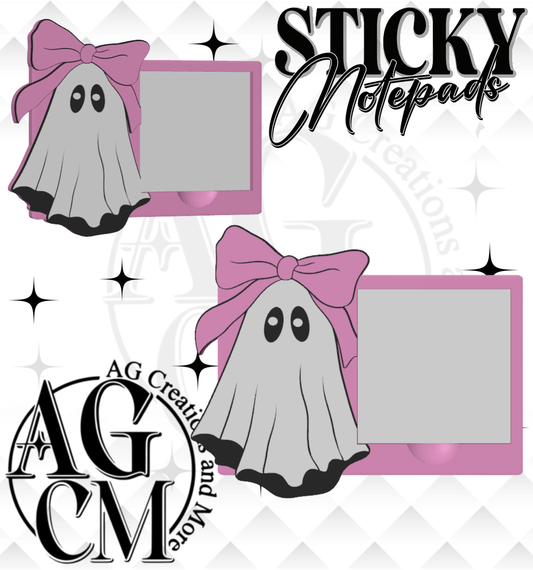 Ghost pink bow 3D Sticky Notepad STL 3MF files
