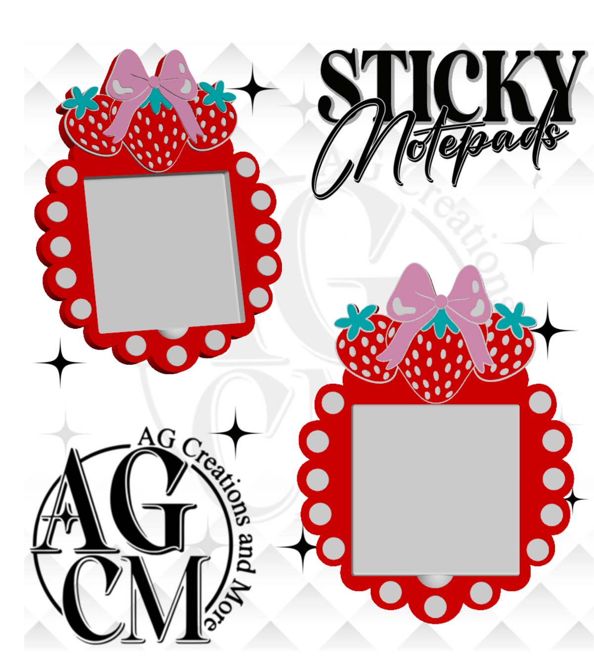 Strawberry 3D Sticky Notepad (wholesale)