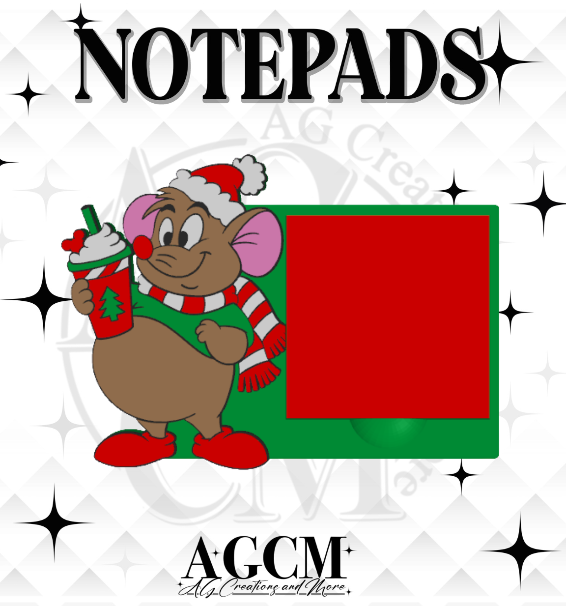 Christmas Mouse 3D Sticky Notepad STL 3MF files