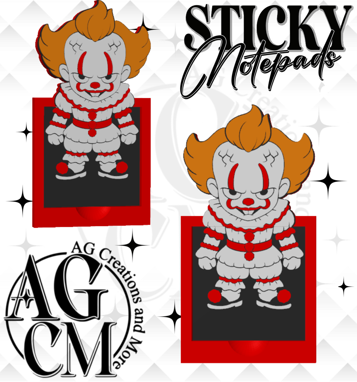 Clown 3D Sticky Notepad STL 3MF files