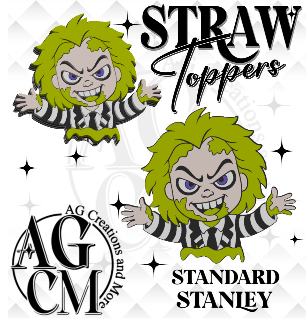 BJ 3D Straw Topper (wholesale)