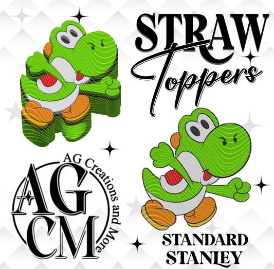 Yoshi 3D Straw Topper 3MF File