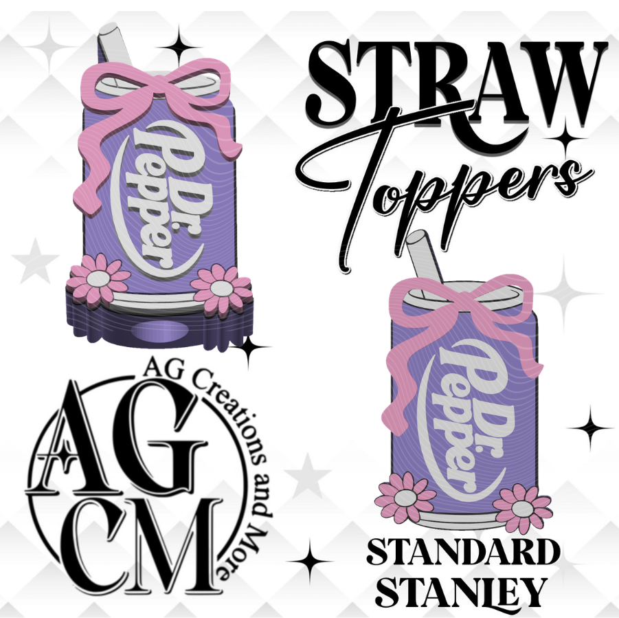 Girly Soda DP 3D Straw Topper 3MF File