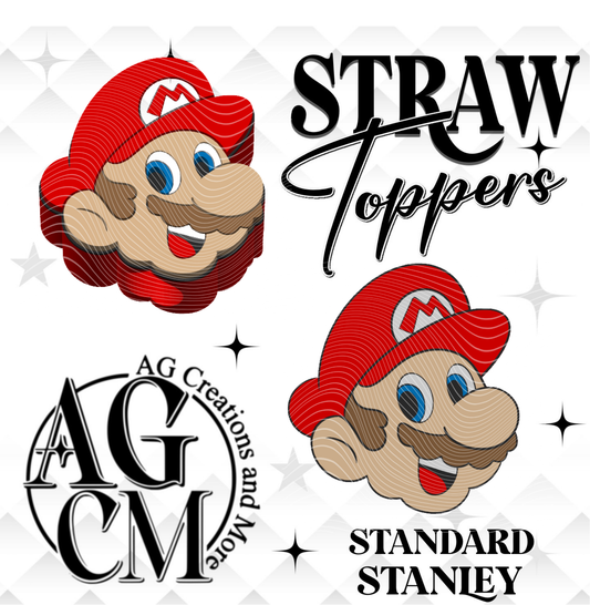 Mario 3D Straw Topper 3MF File