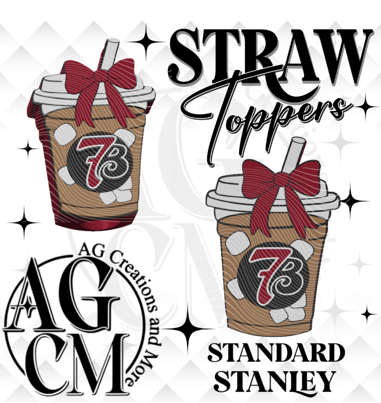 Marron Ice Coffee Drink 7B 3D Straw Topper (wholesale)