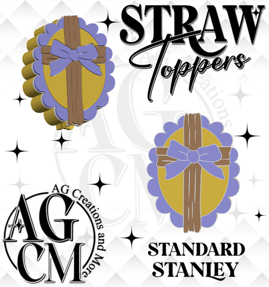 Faith Bow Cross 3D Straw Topper (wholesale)