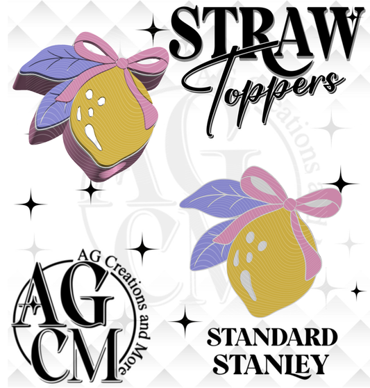 Lemon Zestful 3D Straw Topper (wholesale)