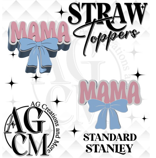 Mama Bow 3D Straw Topper (wholesale)