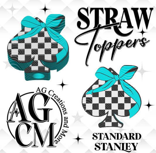 Checker Spades 3D Straw Topper 3MF File