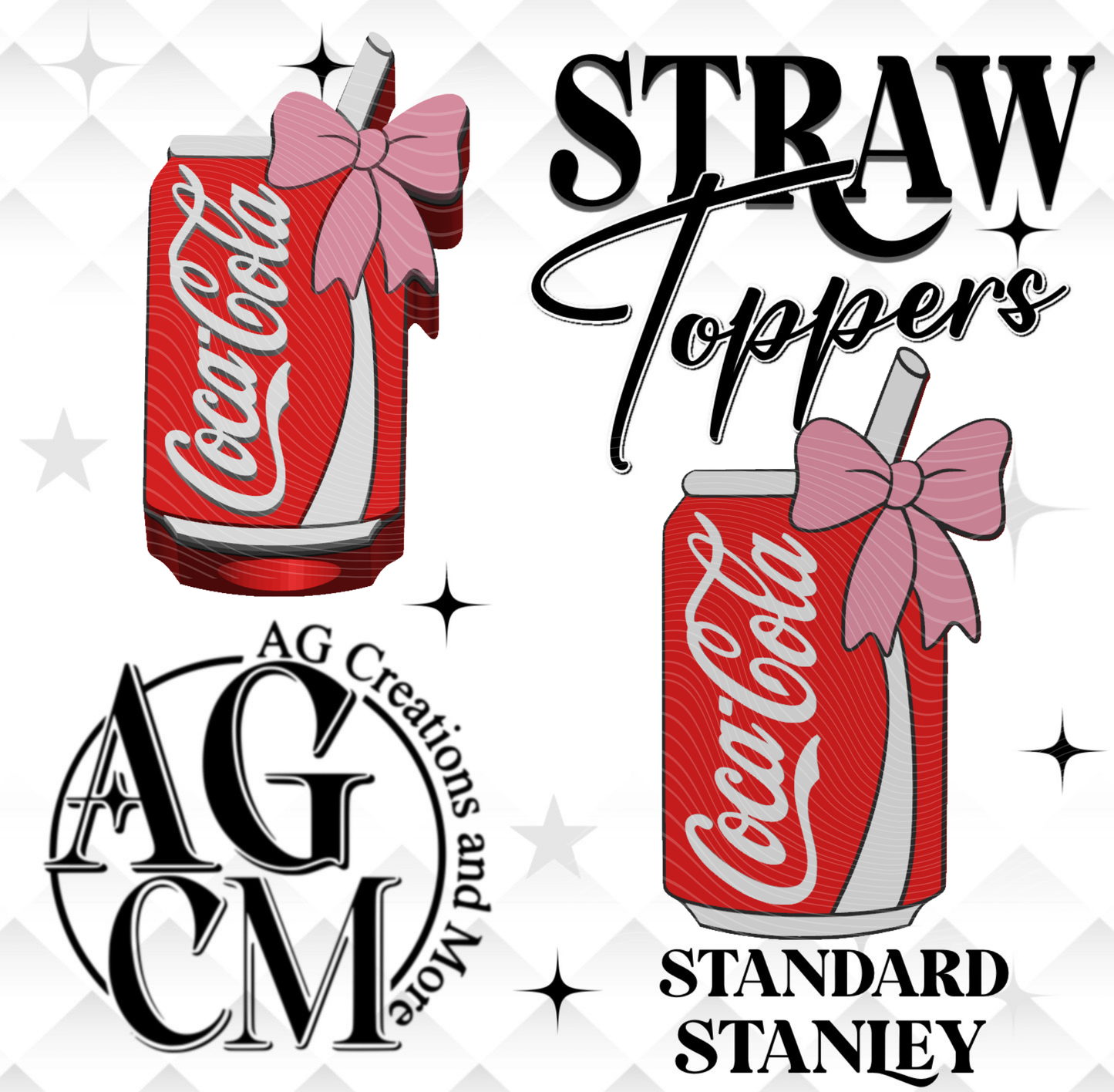 Girly Soda CC 3D Straw Topper 3MF File