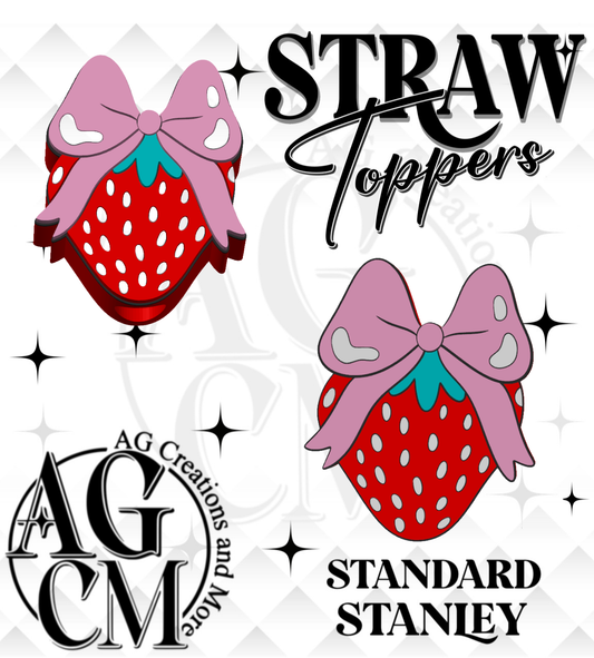 Strawberry 3D Straw Topper (wholesale)