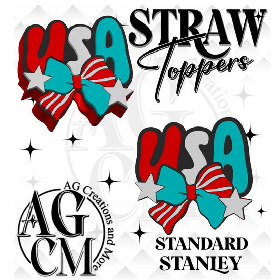 USA 3D Straw Topper (wholesale)