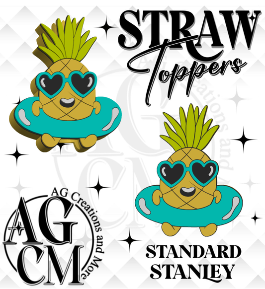 Pineapple 3D Straw Topper (wholesale)