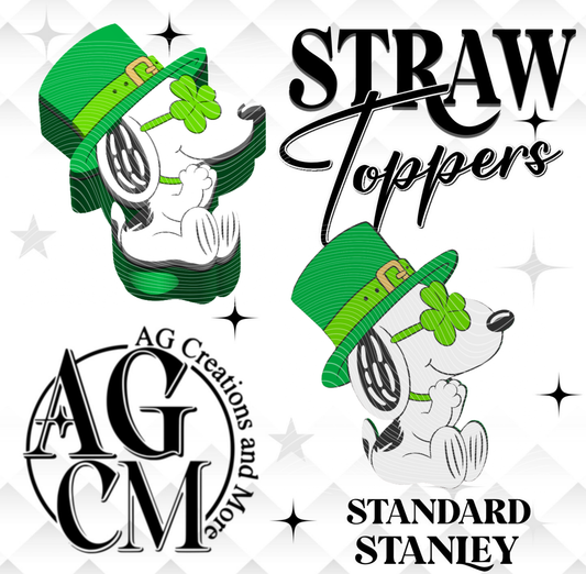 Puppy Shamrock 3D Straw Topper 3MF File