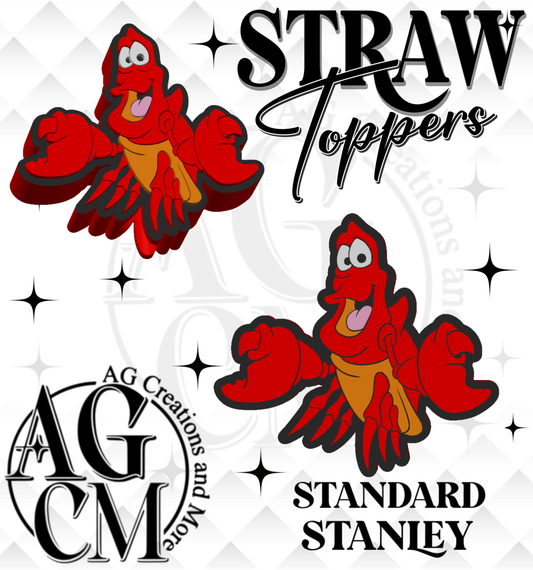 Red Crab 3D Straw Topper (wholesale)
