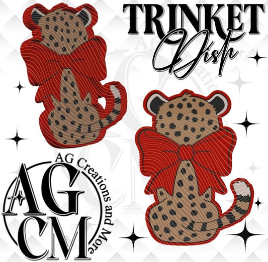 Cheetah Red bow Trinket Dish STL/ 3Mf