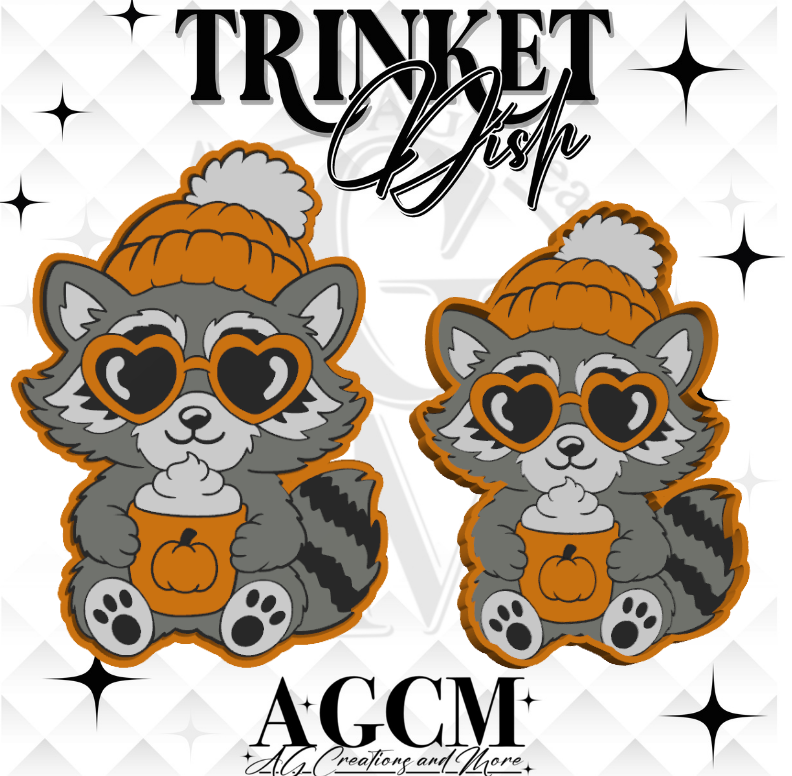 Fall Racoon 3D Trinket Dish (wholesale)