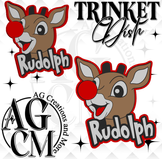 Red Nose Reindeer 3D Trinket Dish (wholesale)