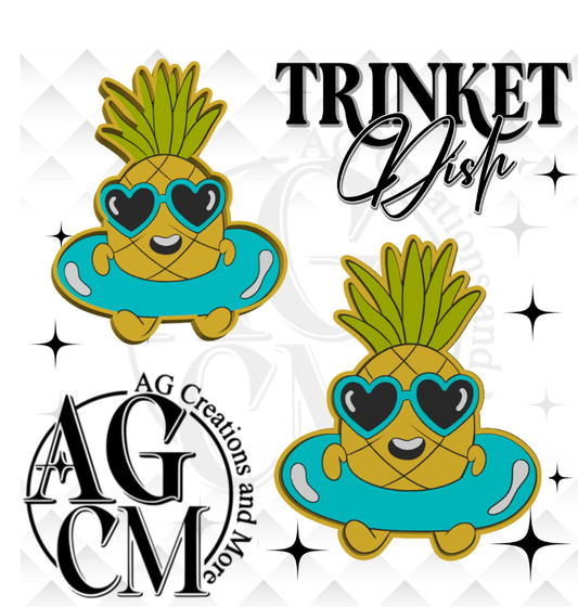Pineapple 3D Trinket Dish STL/ 3Mf